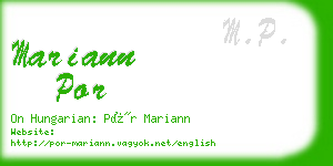 mariann por business card